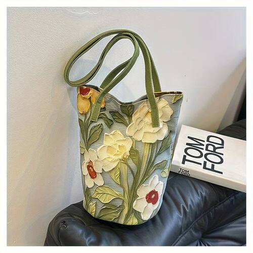 Women's Large Capacity Summer Floral Bucket Bag Casual Fashi