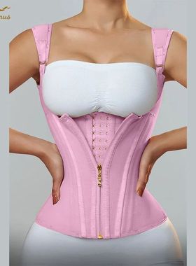 Fajas Colombianas Women Double Compression Waist Trainer Cor