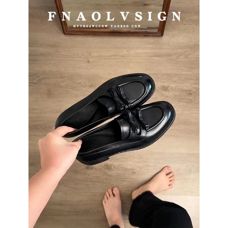 牛皮版~复古jk配裙子增高小皮鞋女学院风百搭乐福鞋厚底深口单鞋,女鞋,乐福鞋（豆豆鞋）,淘宝优惠券,粉丝福利购,淘宝优惠卷