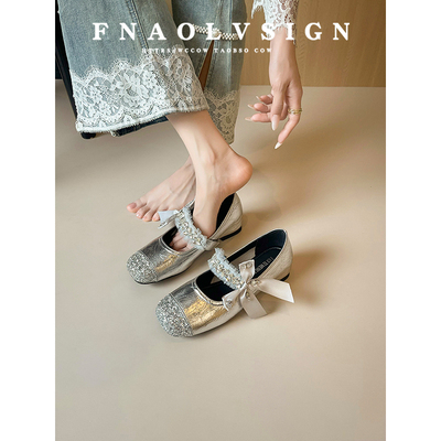 【现货】真皮！小香风蝴蝶结单鞋