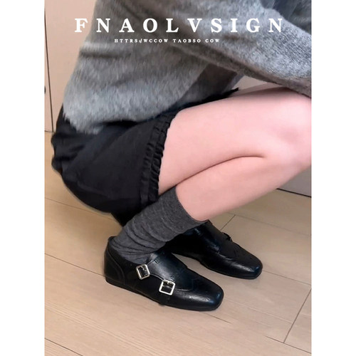 【现货！免费试穿】复古小皮鞋女