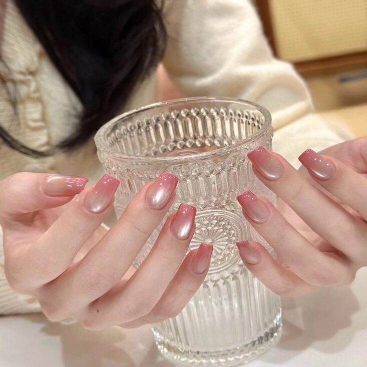 【人间蜜桃】渐变裸粉色纯欲手工穿戴甲气质高级感水光猫眼嬛嬛款,彩妆/香水/美妆工具,穿戴甲/甲片,淘宝优惠券,粉丝福利购,淘宝优惠卷