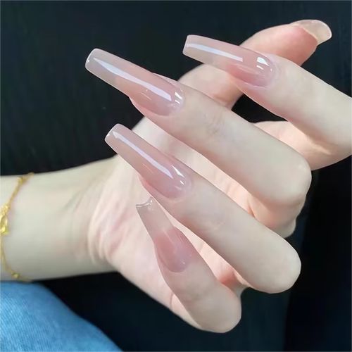 凌洛手工穿戴甲显白裸色高级感