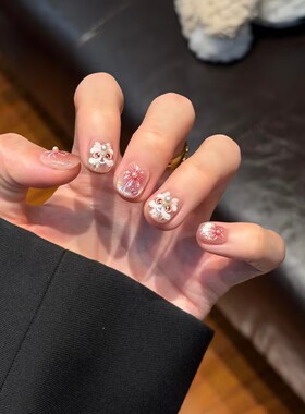 【醒狮踏春】2026新年战甲腮红猫眼可爱短款醒狮烟花纯手工穿戴甲