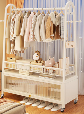 日本衣架卧室落地2025新款挂衣架衣帽架家用置物室内房间移动收纳