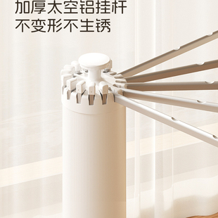日本阳台折叠隐形收缩晾衣架落地室内家用章鱼多功能杆晒被子神器
