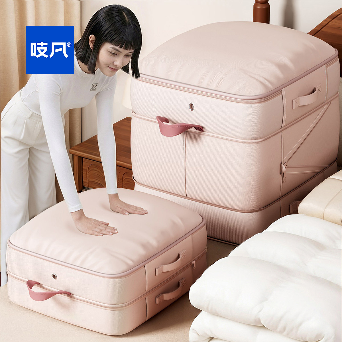 日本被子收纳袋羽绒服专用收纳袋压缩大容量棉衣服整理搬家布袋子