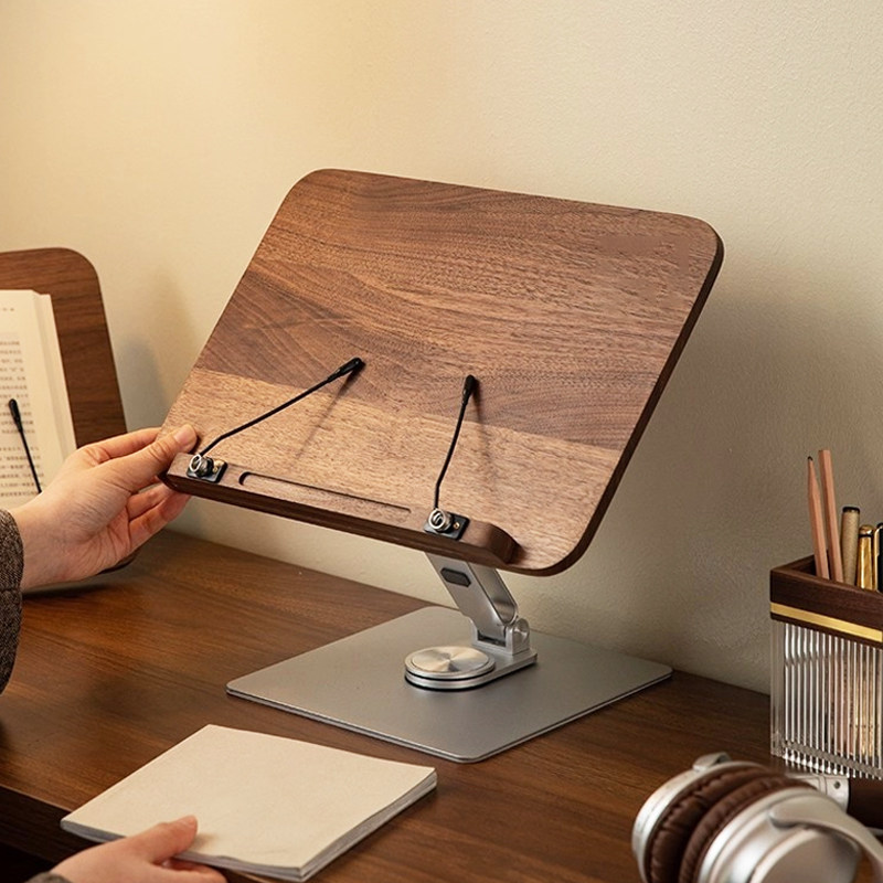 日本阅读架儿童看书架书夹固定书本支架书架阅读架看书神器桌面床上落地ipad平板多功能支架伸缩木质书立架子