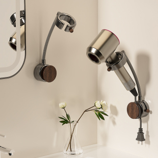 日本吸盘吹风机支架懒人风筒挂架浴室收纳电吹风架子免打孔置物架