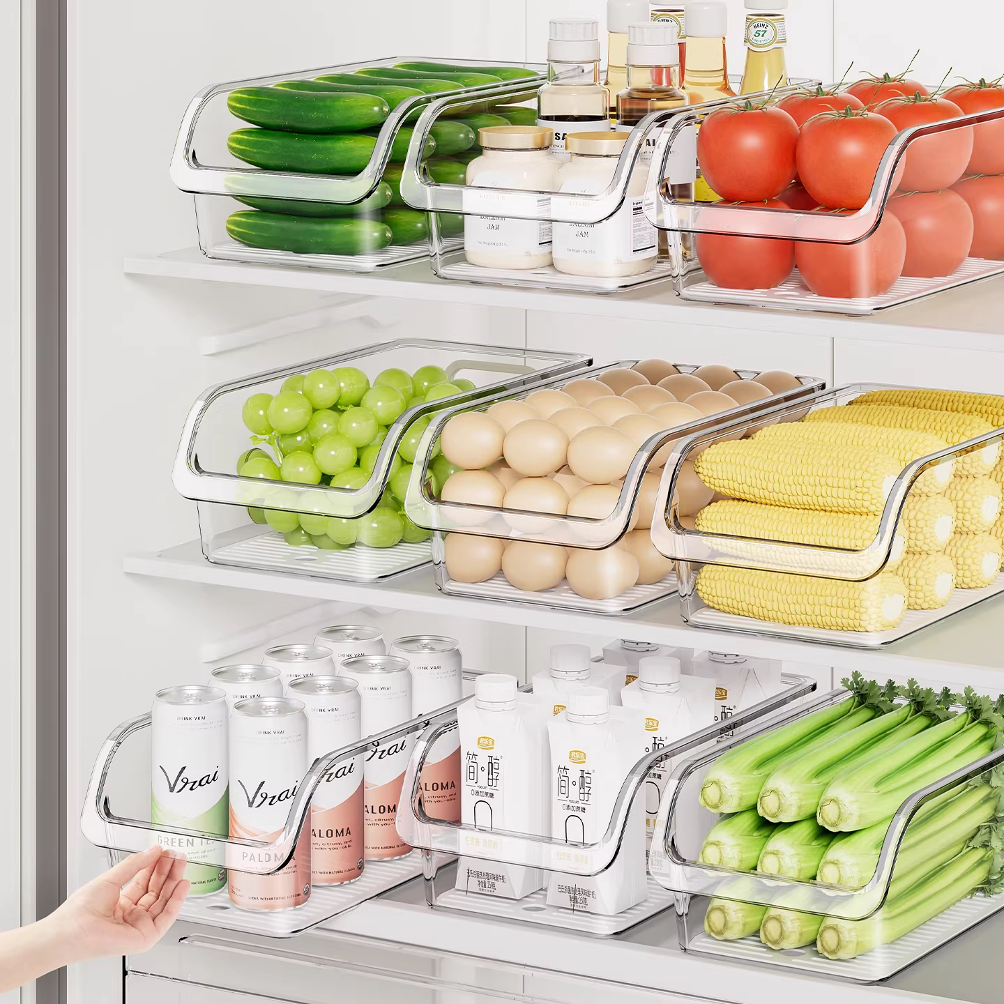 大容量好拿取冰箱收纳盒食品级