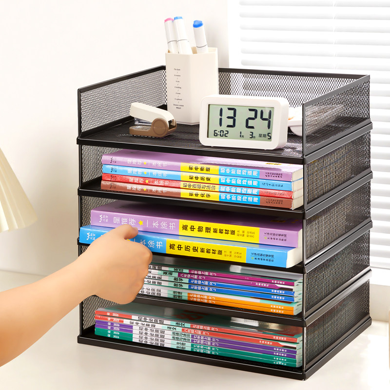 日本桌面书立架书本收纳盒学生书桌书架挡板儿童绘本整理阅读架置物架