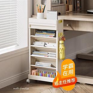日本书包置物架可移动小推车学生儿童落地书架桌面书柜收纳架