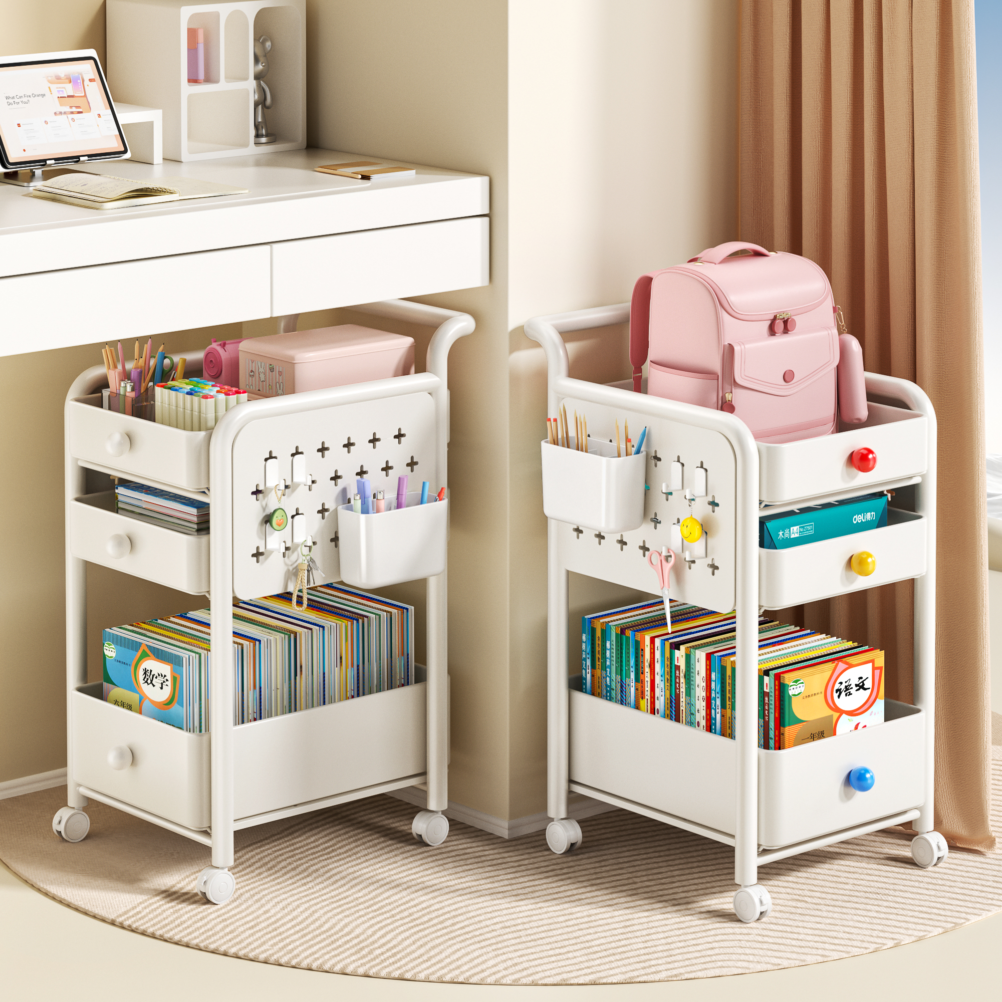 日本书包置物架可移动带轮