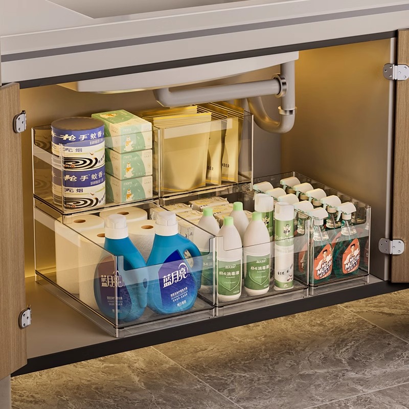 橱柜收纳盒桌面化妆品零食杂物筐