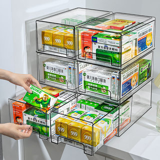日本家用药箱家庭装抽屉式药物收纳盒大容量医药箱儿童药品小药盒