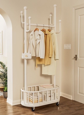 日本入户挂衣架门口玄关家用轻奢新款移动不占空间房间简易衣帽架