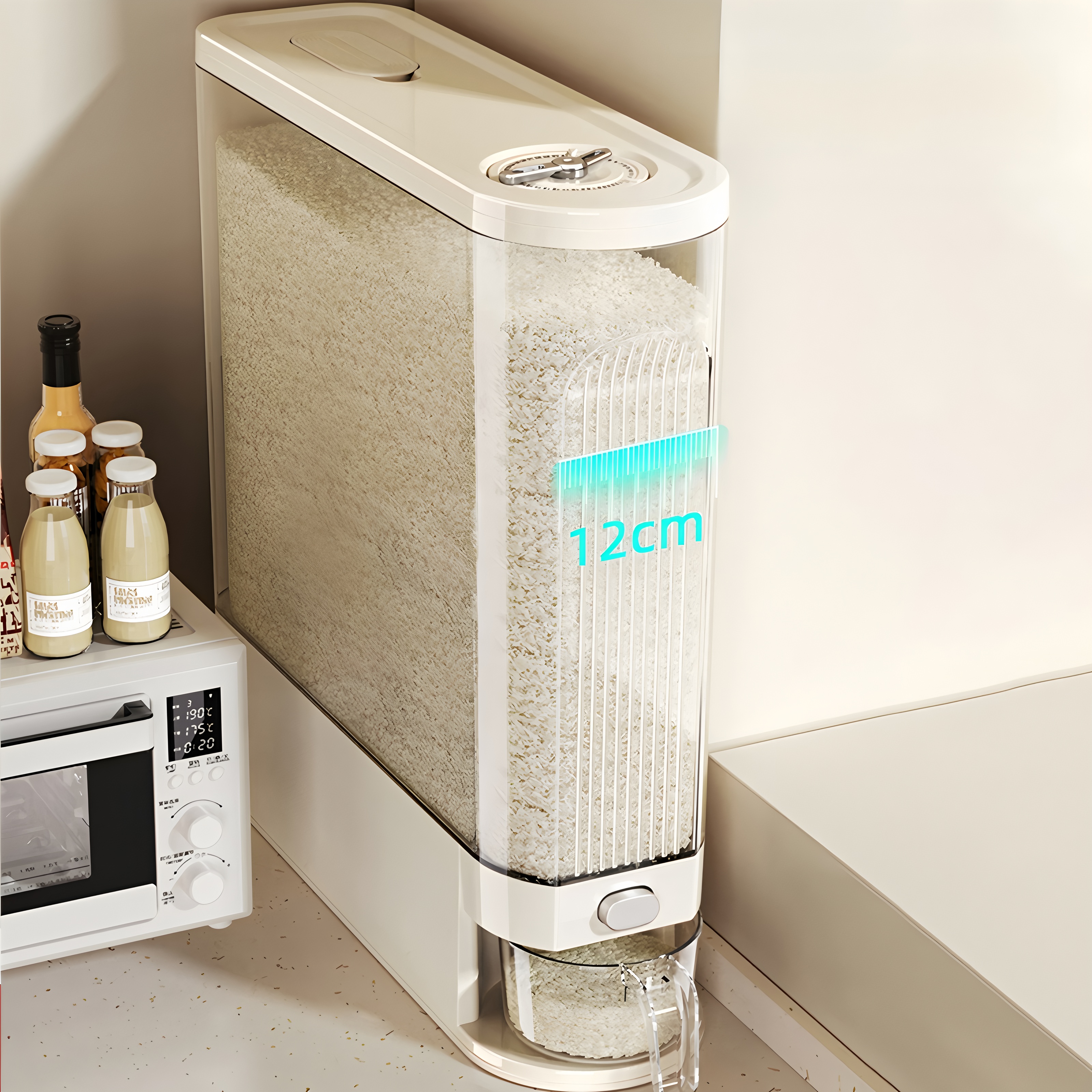 日本2025新款防虫防潮按压式米桶