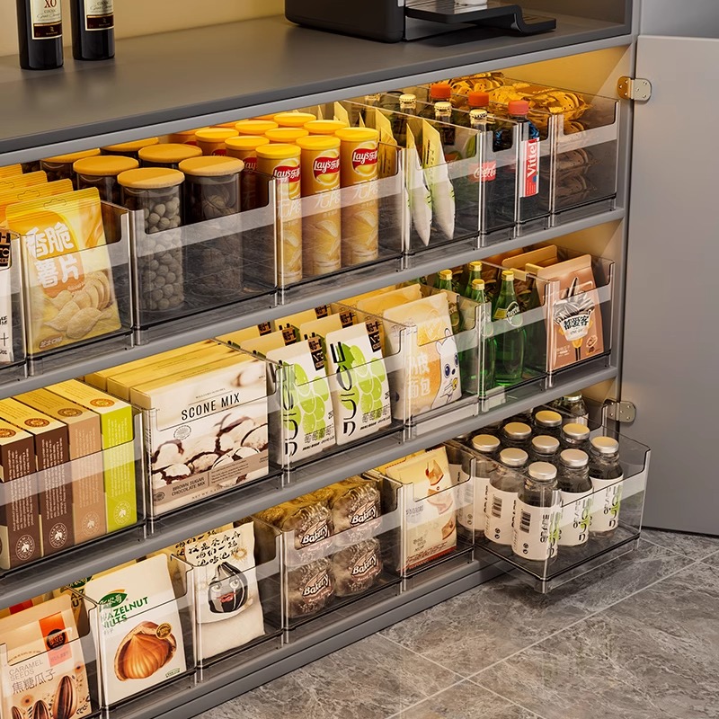 橱柜收纳盒透明桌面整理盒收纳盒