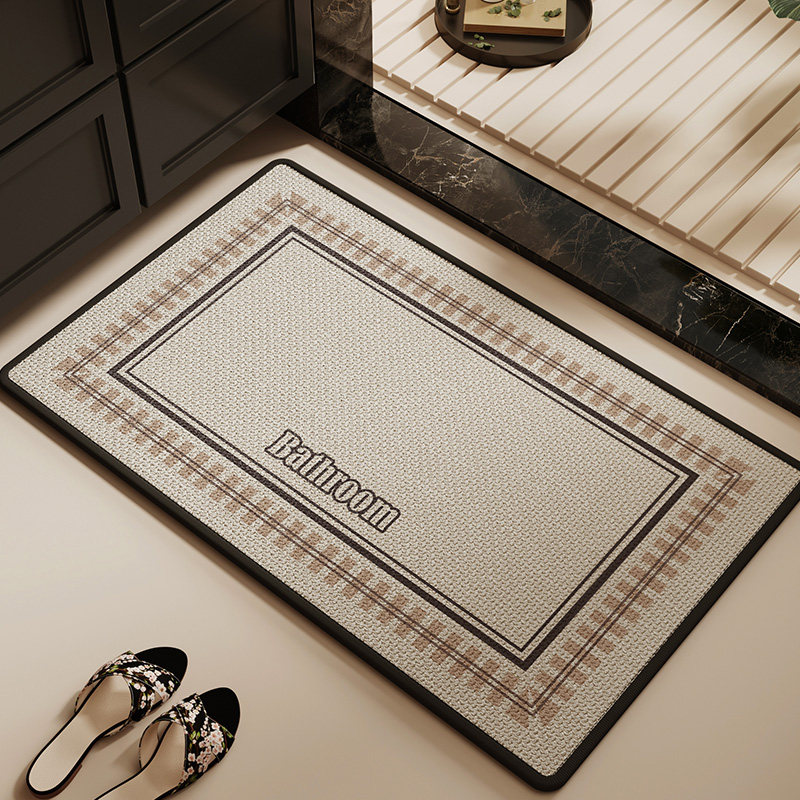 卫生间地垫编制亚麻吸水速干浴室厕所洗手间门口专用防滑脚垫地毯
