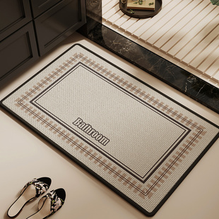 卫生间地垫编制亚麻吸水速干浴室厕所洗手间门口专用防滑脚垫地毯