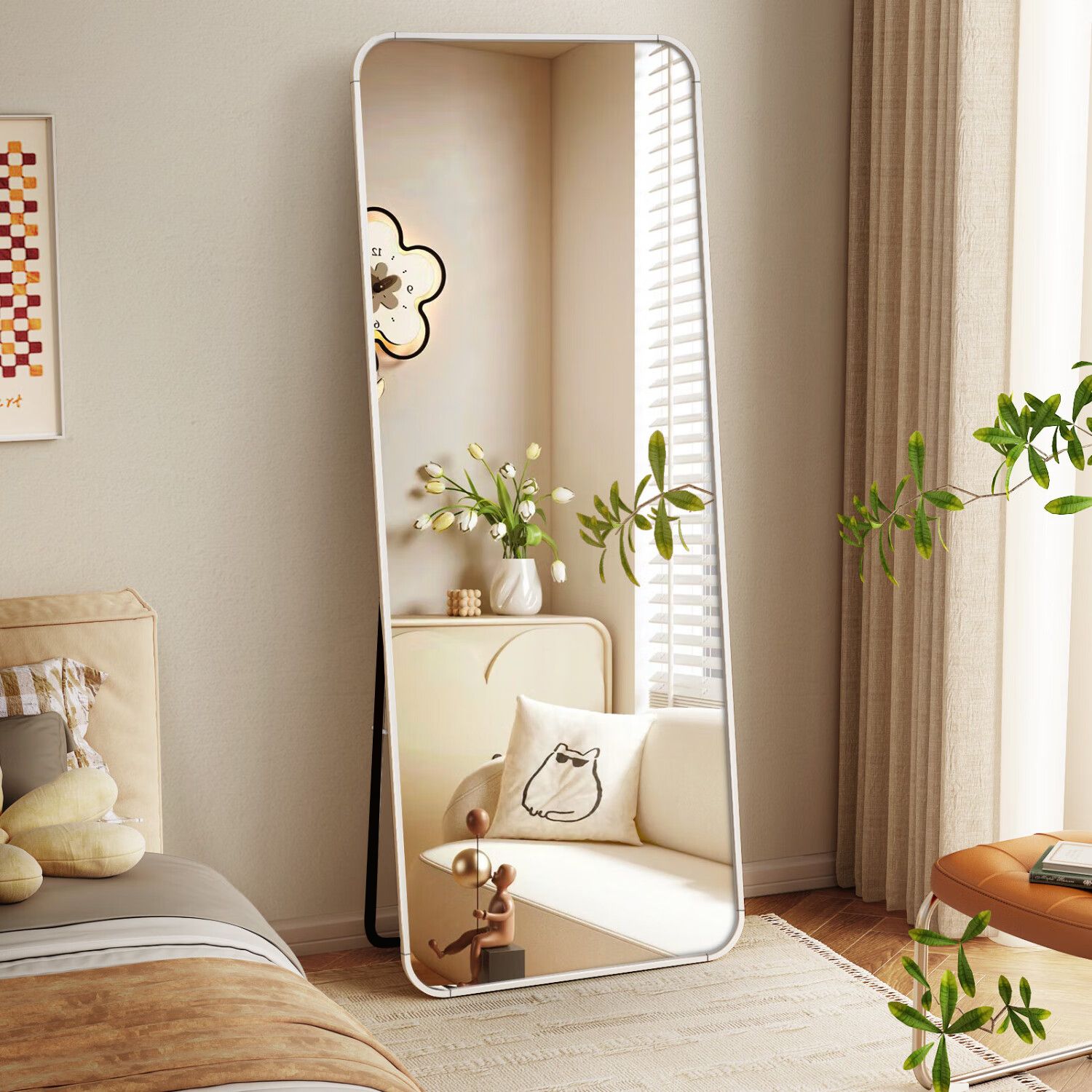 日本全身镜落地镜家用简约穿衣镜