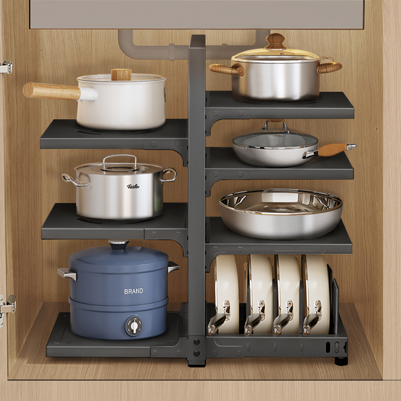 【下水槽柜內】鍋具置物架多功能