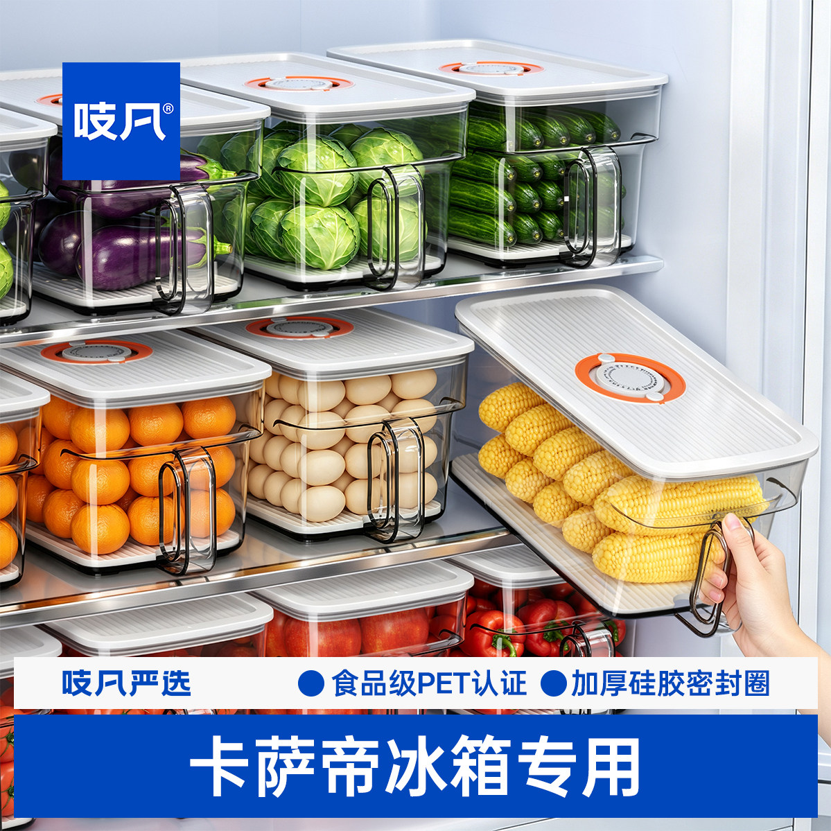 日本卡萨帝冰箱收纳盒保鲜盒