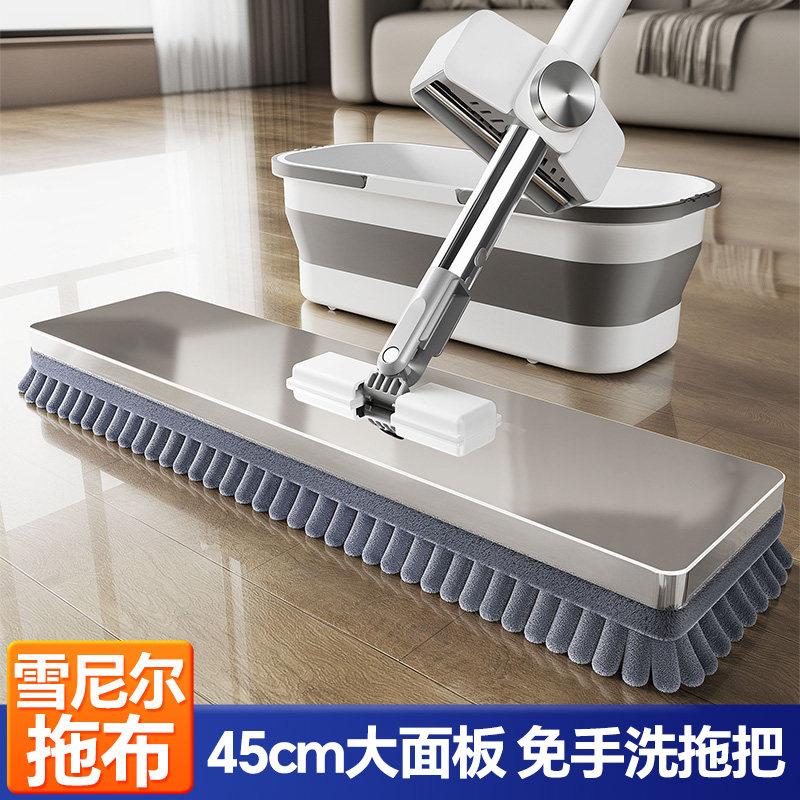 日本平板拖把家用2025新款一拖净免手洗雪尼尔吸水布懒人拖地神器
