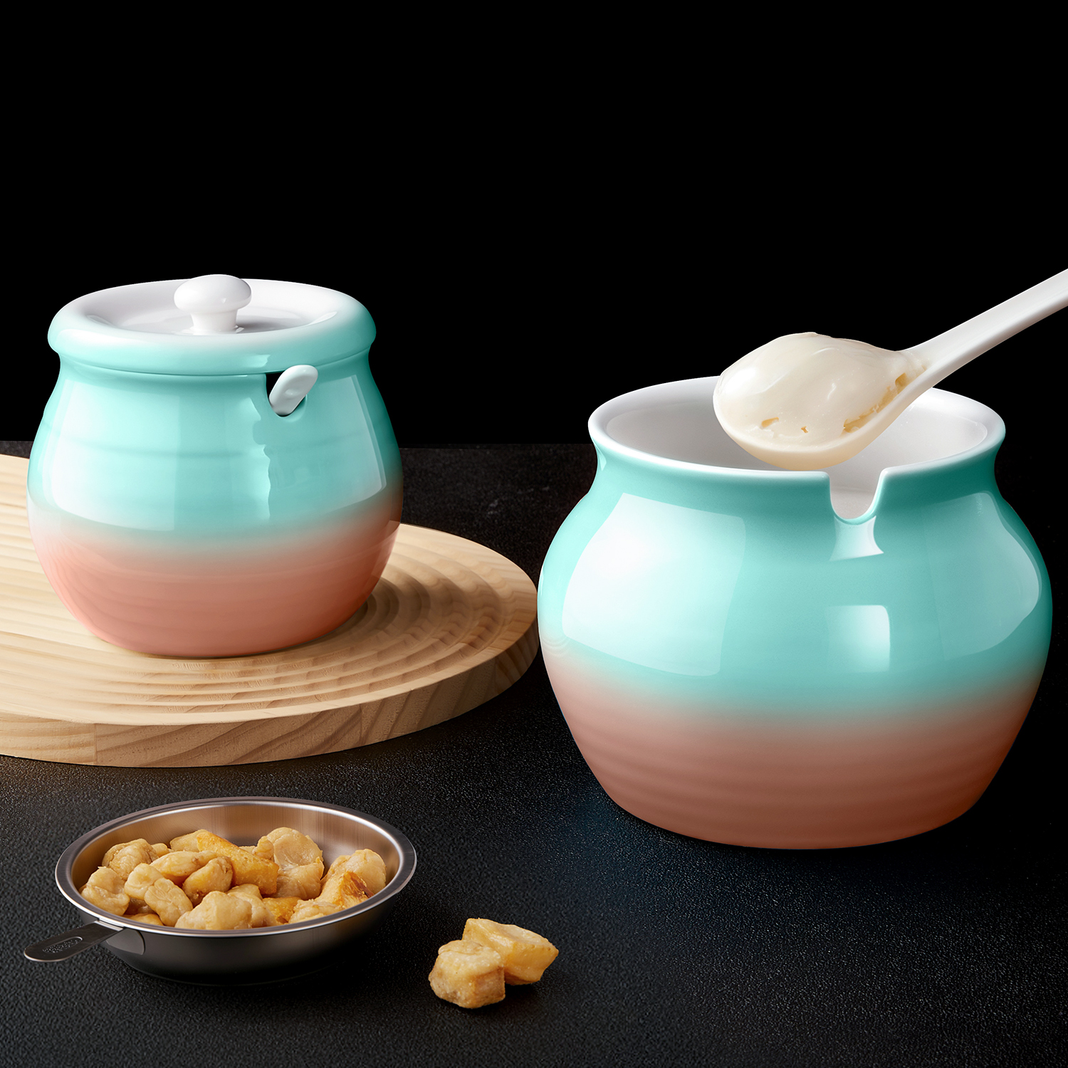 厨房家用猪油罐陶瓷耐高温食品级