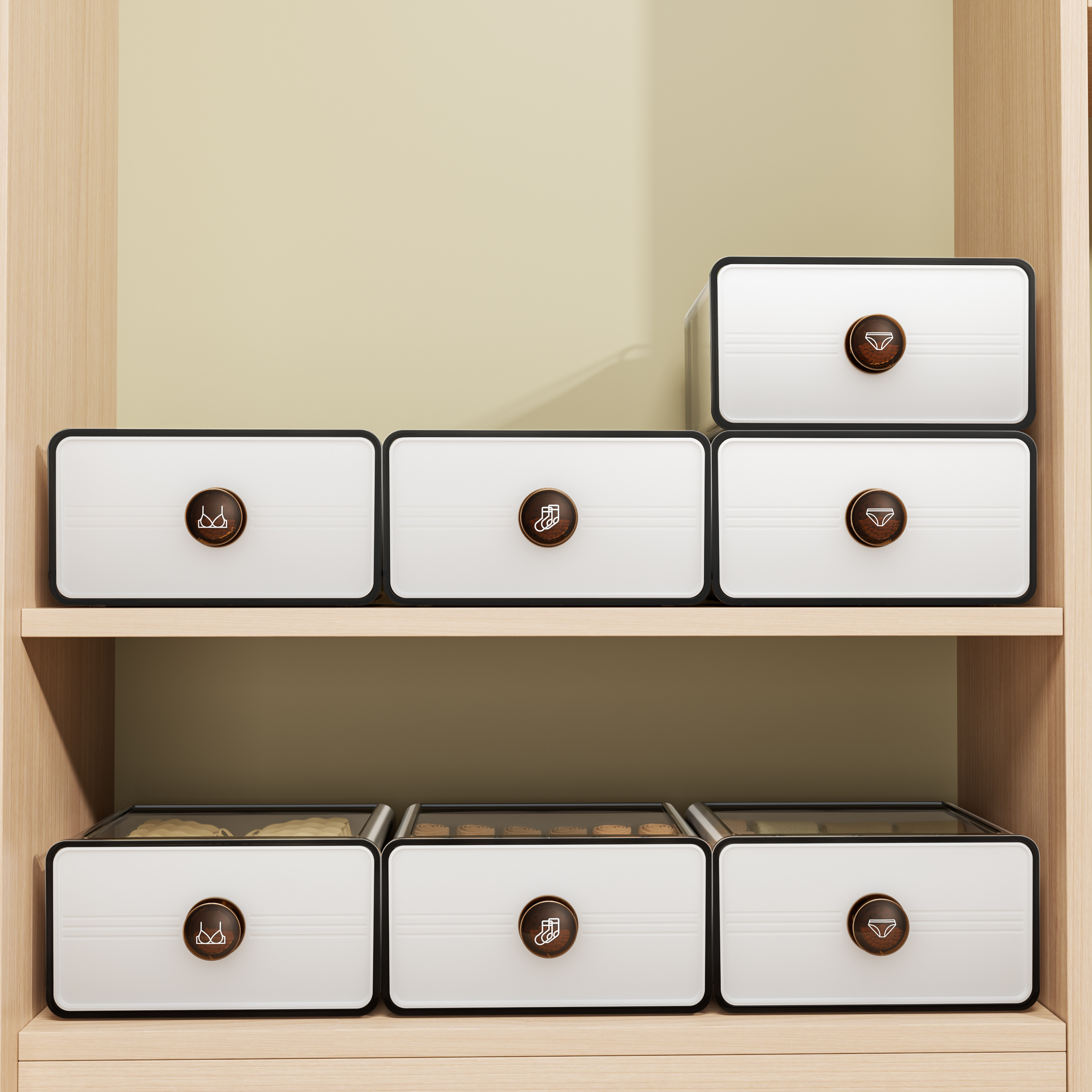 日本内衣收纳盒家用三合一