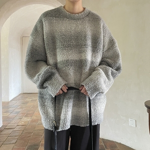 814-1-M388-P7898圈圈纱条纹毛衣（聚酯纤维）,羽绒服怎么搭配纱裙图片