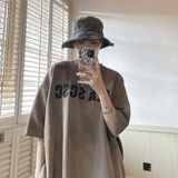 立体厚板硅胶字母麂皮绒短袖814-1-T81-P48控59（聚酯纤维，男装T恤，星座814-1
