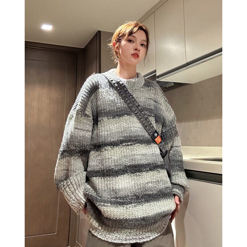 814-1-M306-P85 108 彩虹条纹毛衣针织衫（聚酯纤维）图片