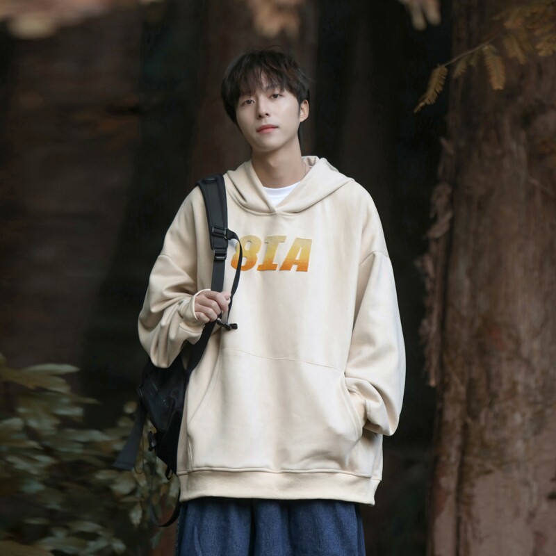 渐变牙刷绣麂皮绒连帽卫衣814-1-WY2040-P68控89（100聚酯纤维,男装卫衣,星座814-1