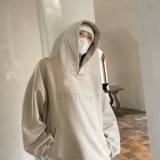 麂皮绒质感立体压印字母连帽卫衣潮男女814-1-WY2010-P7088，男装卫衣，星座814-1