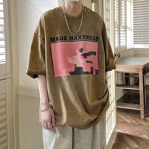 260克美式水洗短袖T恤 814-1-T92-P50 68 （棉）图片