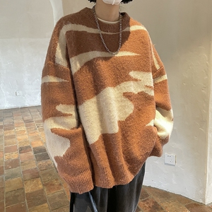 不规则撞色条纹刷毛工艺毛衣针织衫 814-1-M771-P78 控98图片