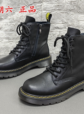 星期六36码正品撤柜断码处理秋冬牛皮圆头厚底舒适百搭马丁女短靴