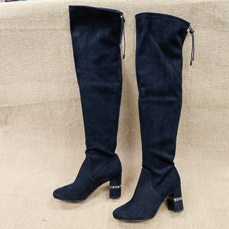 星期六正品撤柜弹力过膝长靴女