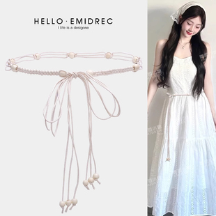 民族风编织细腰带女配裙子复古百搭腰绳休闲流苏装饰腰链收腰配饰