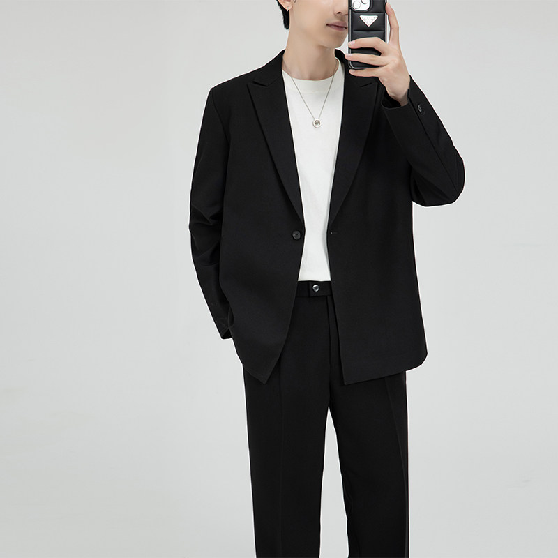 306B-2-T3230-P2002025秋装时尚微阔版西服西裤两件套装帅气,男装西服,星座507A（原星座306B-2）