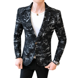 306B-2-X028-P752025秋季时尚字母印花小西装西服外套，男装西服套装，星座507A（原星座306B-2）