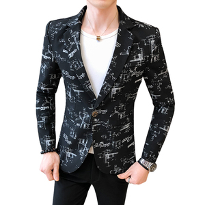 306B-2-X028-P75 2025秋季时尚字母印花小西装西服外套图片