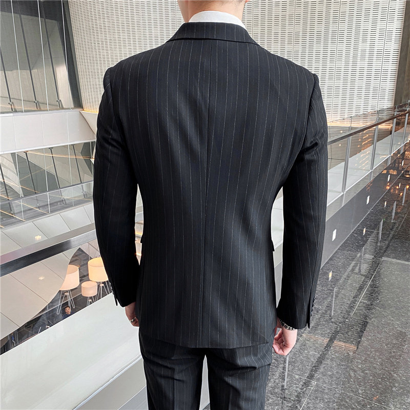 507A-SJT096-P2802025春季时尚男士休闲西服双排扣三件套装,男装西服套装,星座507A（原星座306B-2）