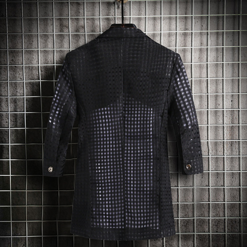 X511-P602021夏季镂空袖男装纯色七分袖小西装修身西服,男装西服,星座507A（原星座306B-2）
