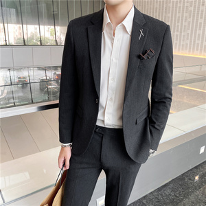 306B-2-LJT055-P225 2021春季时尚条纹职业装正装西服两件套装图片