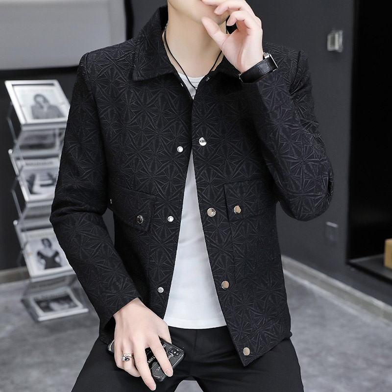 507A-K220-P90 2025春季时尚男士碎花夹克外套青年百搭图片