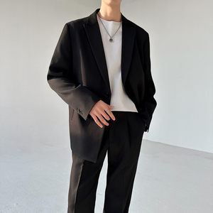 507A-T3230-P200 2025春夏时尚轻熟风痞帅青年微阔西服两件套装图片