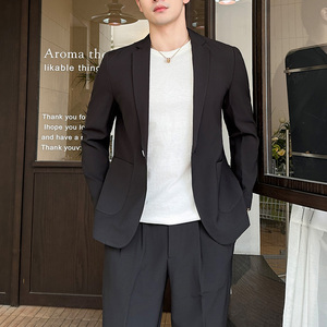 306B-2-LJT8000-P200 2025春季时尚英伦轻熟风男士西服两件套装图片