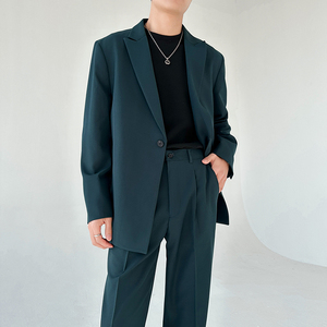 507A-T3230-P200 2025春夏时尚轻熟风痞帅青年微阔西服两件套装图片
